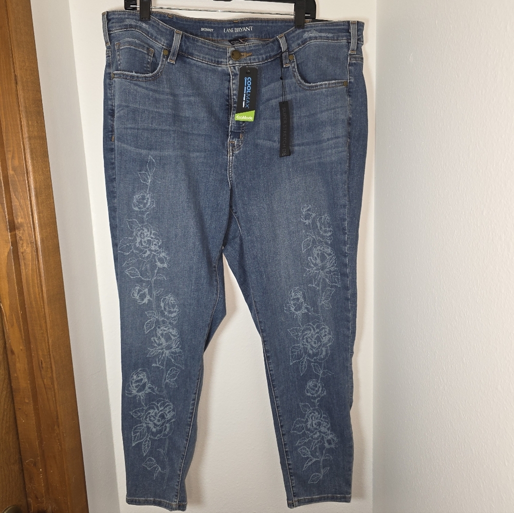 Floral Print Jeans